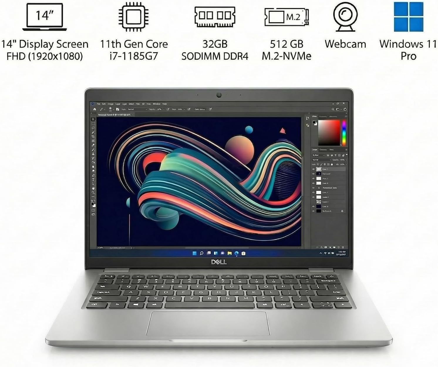 Dell Latitude 5420 14-Inch 1920 x 1080 FHD Laptop, Core i7-1185G7, 32GB DDR4 RAM, 512GB M.2 NVMe SSD, Thunderbolt 4, HDMI, Windows 11 Pro, Webcam, Business Laptop (Renewed)