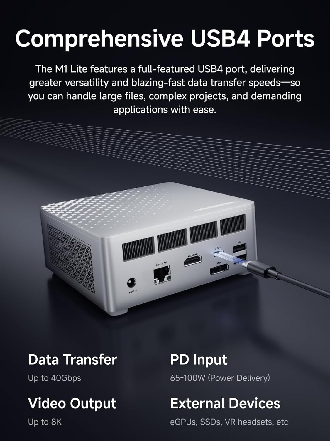 MINISFORUM M1 Lite Mini PC Intel Core Ultra 5 125U(12C/14T, Up to 4.3GHz), 21 TOPS, 16GB DDR5 RAM 512GB SSD Mini Desktop Computer, HDMI2.1/DP1.4/USB4 Video Output, 2.5G LAN, 4X USB Ports, WiFi6E,BT5.2