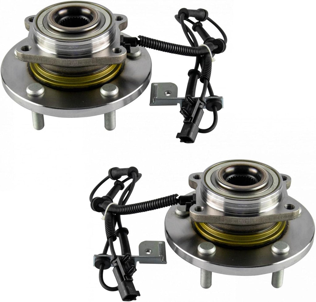 TRQ 2 Piece Front Wheel Bearing & Hub Assembly Set with ABS Sensor Compatible with 2012-2016 Chrysler Town & Country 2012-2020 Dodge Grand Caravan 2012-2015 Ram C/V 2013-2014 Volkswagen Routan