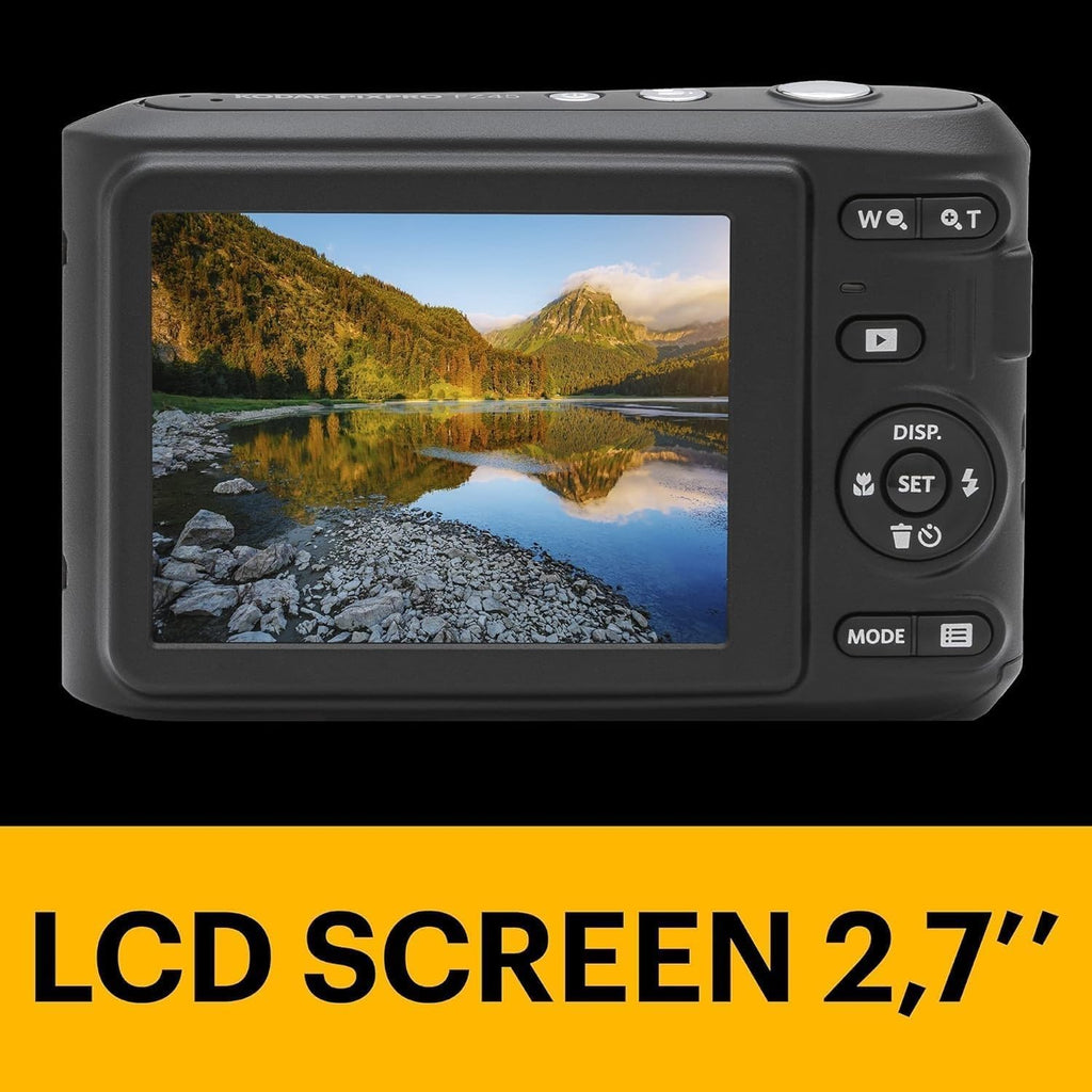 KODAK PIXPRO FZ45-BK 16MP Digital Camera 4X Optical Zoom 27mm Wide Angle 1080P Full HD Video 2.7' LCD Vlogging Camera, Bundle with Camera Case and 32GB SD Card (Red)