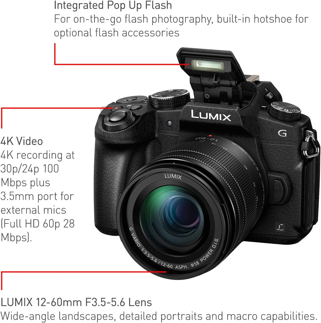 Panasonic Lumix G85 Mirrorless Camera with 12-60mm Lens and Pixel Advance Accessories Bundle | DMC-G85MK | panasonic lumix g85
