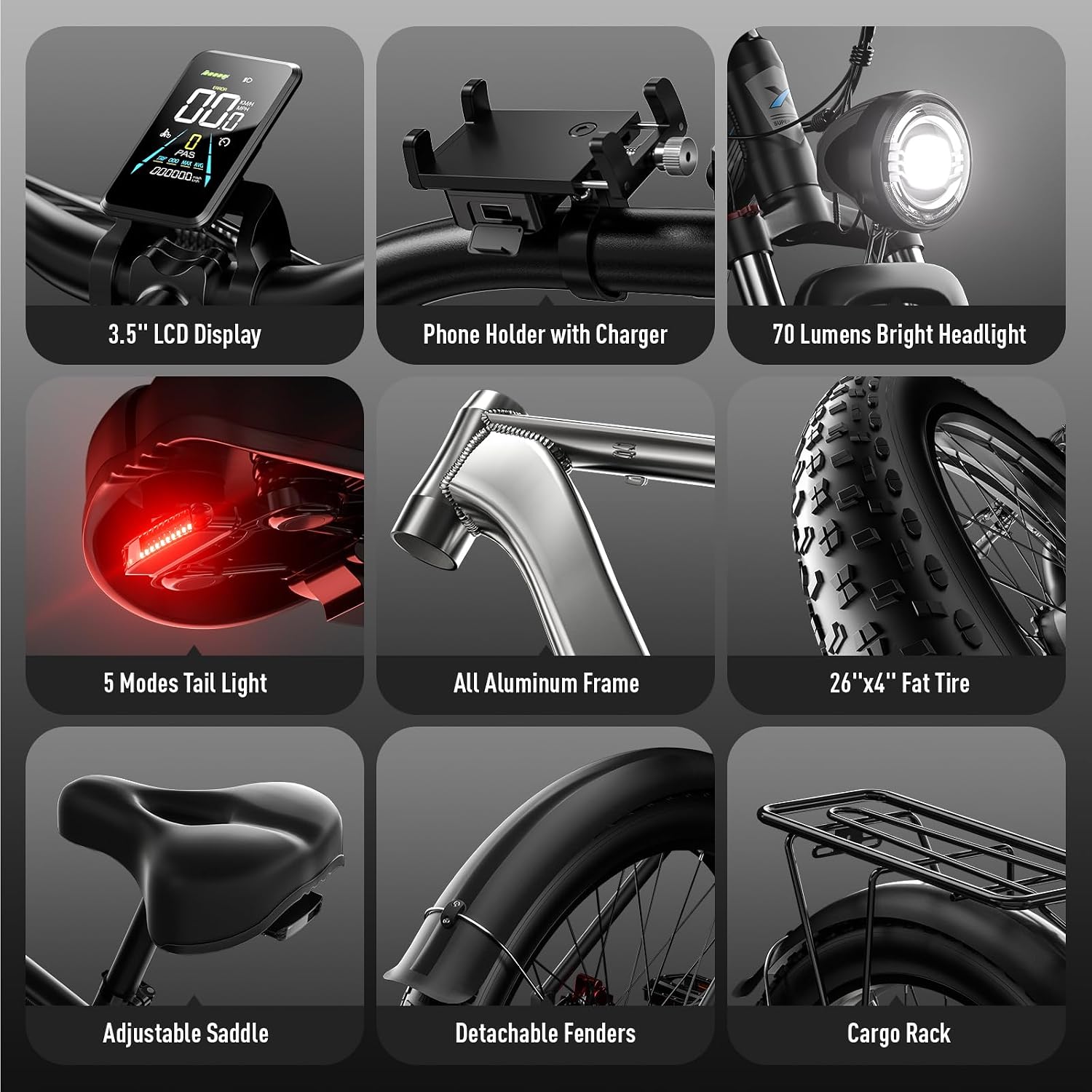 Electric Bike for Adults 51MPH 36Ah 52V Fast Ebike 6000W Peak Dual Motors 26' Full Suspension Fat Tire E Bikes for Men with Hydraulic Brake 130 Miles Electric Bicycle