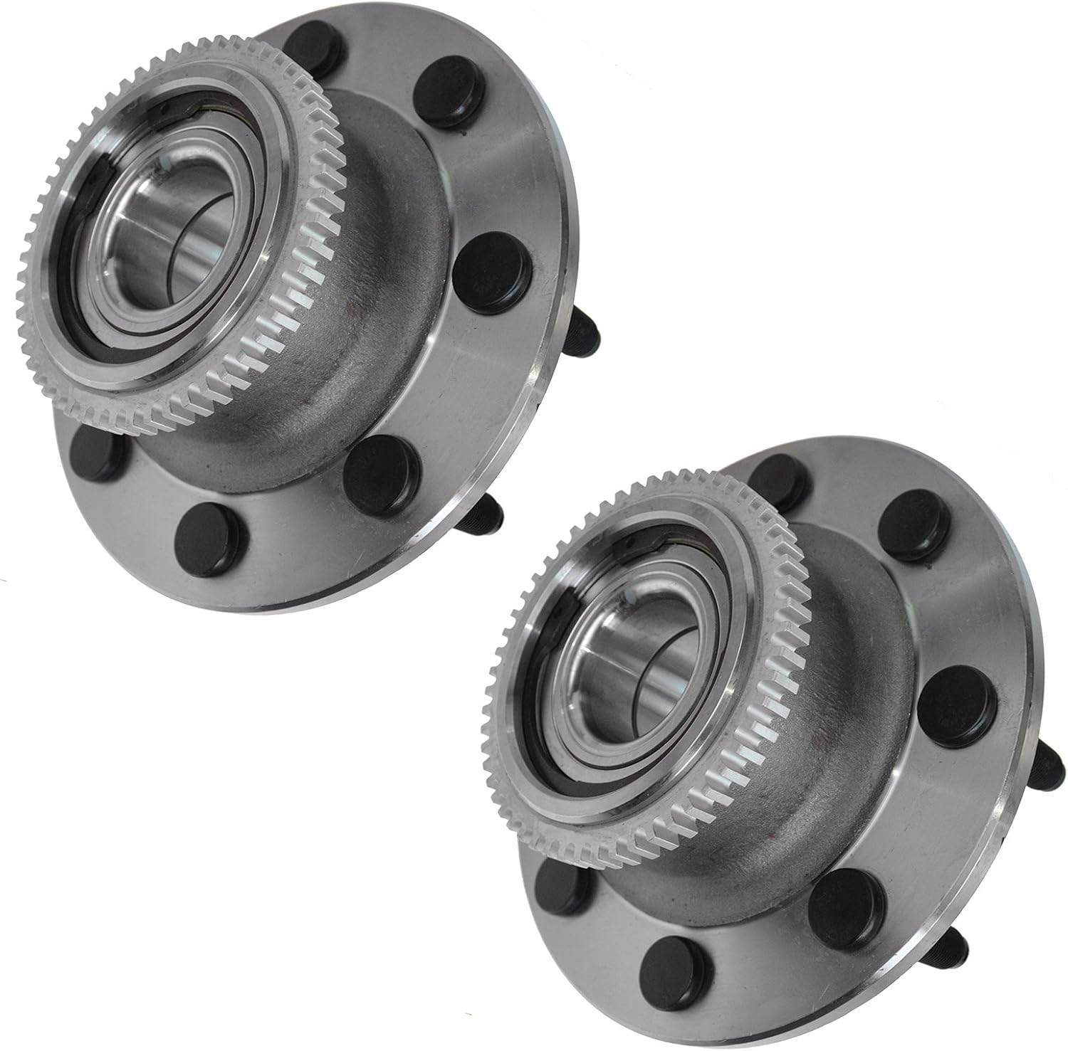TRQ Front Left and Right Wheel Bearing and Hub Assembly Set 2 Piece Compatible with 2000-2002 Dodge Ram 2500 Rear Wheel Drive 2000-2002 Ram 3500 Rear Wheel Drive with Independent Front Suspension