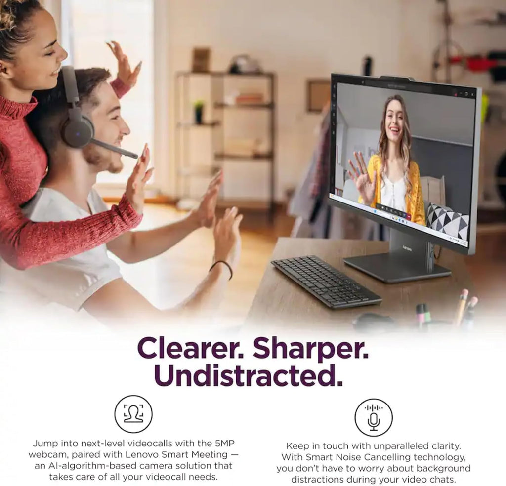 Lenovo IdeaCentre 27' Touchscreen All-in-One Desktop Computer • 6-core AMD Ryzen 5 Processor • 16GB DDR5 • 256GB SSD • Office 365 for The Web • Wireless KB&Mouse • Wireless Charging Base • Win 11