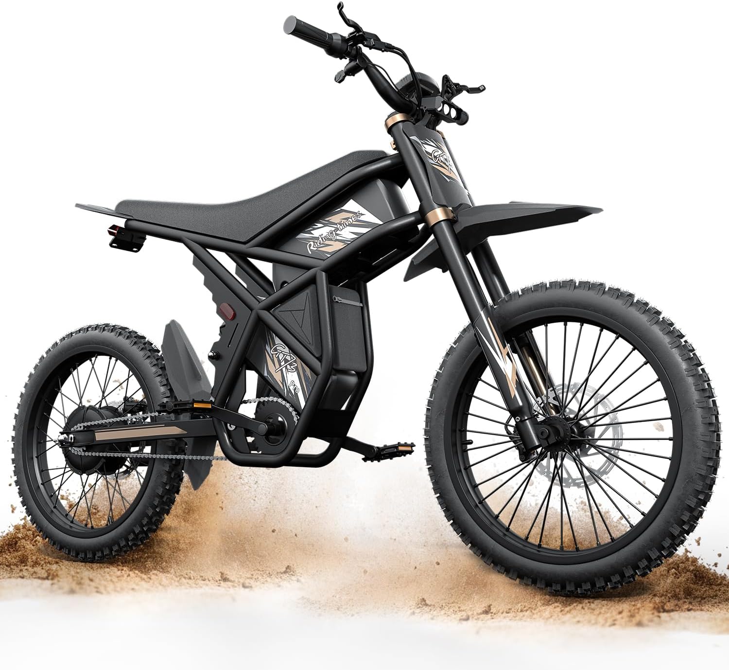 Bootime 3000W Electric Dirt Bike for Adults GT73Pro Electric Bike for Teens 50MPH Max Speed,Fast Charge(60V 36AH) Battery,85+Miles 25''*4.0 Fat Tire Ebike with Full Suspension Dual Hydraulic Brakes