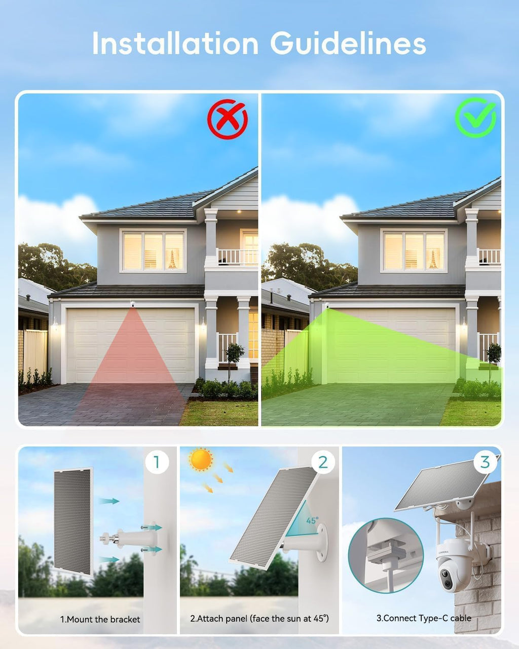 ZUMIMALL 9W Solar Security Cameras Wireless Outdoor, AOV 24/7 Recording Cameras for Home Security, 360° View, 2K Color Night Vision, 2-Way Talk, 2.4GHz WiFi, Auto Tracking, SD/Cloud/Alexa/AI (2-Pack)
