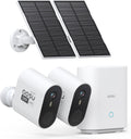 aosu 3K/5MP Solar Security Cameras Wireless Outdoor Home Surveillance System, 166° Ultra-Wide-Angle, HD Color Night Vision, Spotlight & Siren Alarm, Motion Alert, No Subscription Required, 2-Cam-Kit