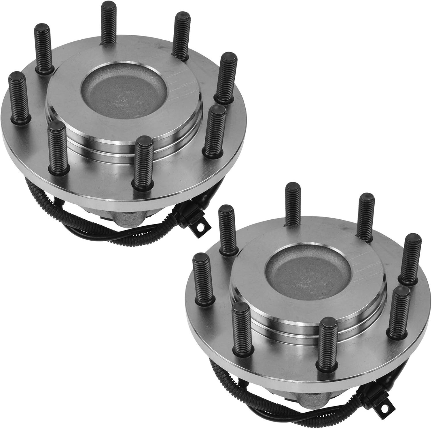 TRQ Front Left and Right Wheel Bearing and Hub Assembly Set 2 Piece Compatible with 1999-2004 Ford F-250 Super Duty Rear Wheel Drive Mono Beam Axle 1999-2004 F-350 Super Duty