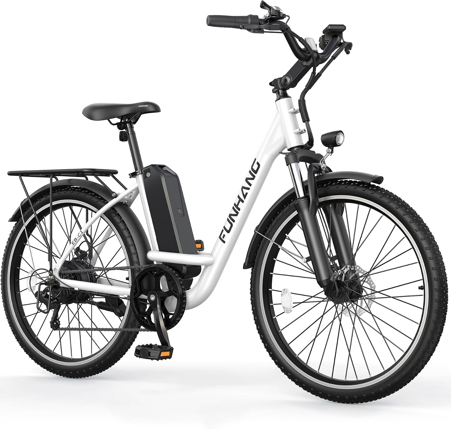 Funhang Electric Bike for Adults, 26' City Cruiser Ebike with 1000W Peak Motor, 20MPH 50 Miles Commuter Adult Electric Bicycles with 48V Battery, Adjustable Stem, 7-Speed, UL 2849 Certified