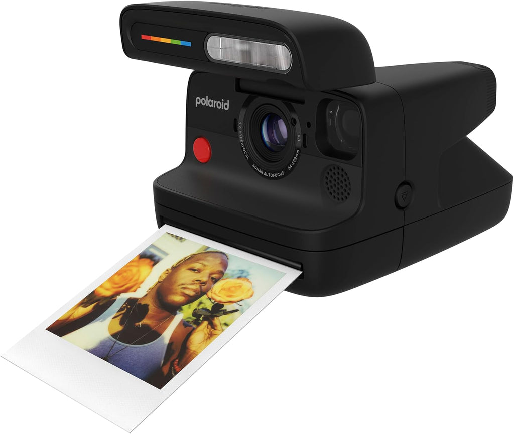 Polaroid Flip Instant Camera + Color Film Bundle (16 Photos Included) - Black (6565) - Hyperfocal 4-Lens System, Sonar autofocus, and Sence Analysis with Bluetooth paired Companion app