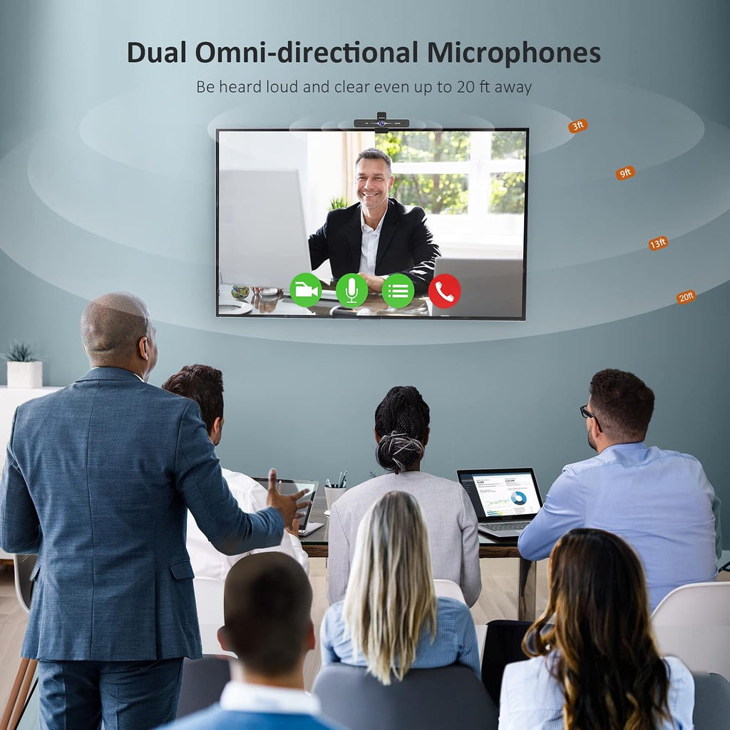 Zoom Certified, NexiGo N970P 4K Webcam, Onboard Flash Memory, Al-Powered Auto-Framing, Adjutable Field of View, Sony Sensor, Dual AI Noise-Cancelling Mics, Works with Teams/Zoom/Webex/Google