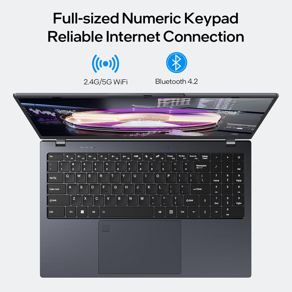 UOWAMOU 15.6-inch, 16GB RAM, 512GB SSD, FHD IPS Display Laptop Computer, N5095 Quad Core, 2.4/5G WiFi, BT4.2 Backlit and Fingerprint, Lightweight and Portable