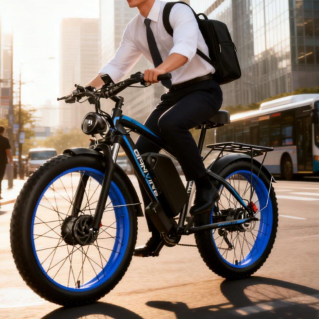 E Bike for Adults, Peak 6000W Dual Motor Electric Bike, 52V 32AH Battery 45 M P H Up to 100 Miles EBike, Front Suspension 7-Speed 24' Fat Tire Electric Commuter Bike, UL2849 Certified By SGS