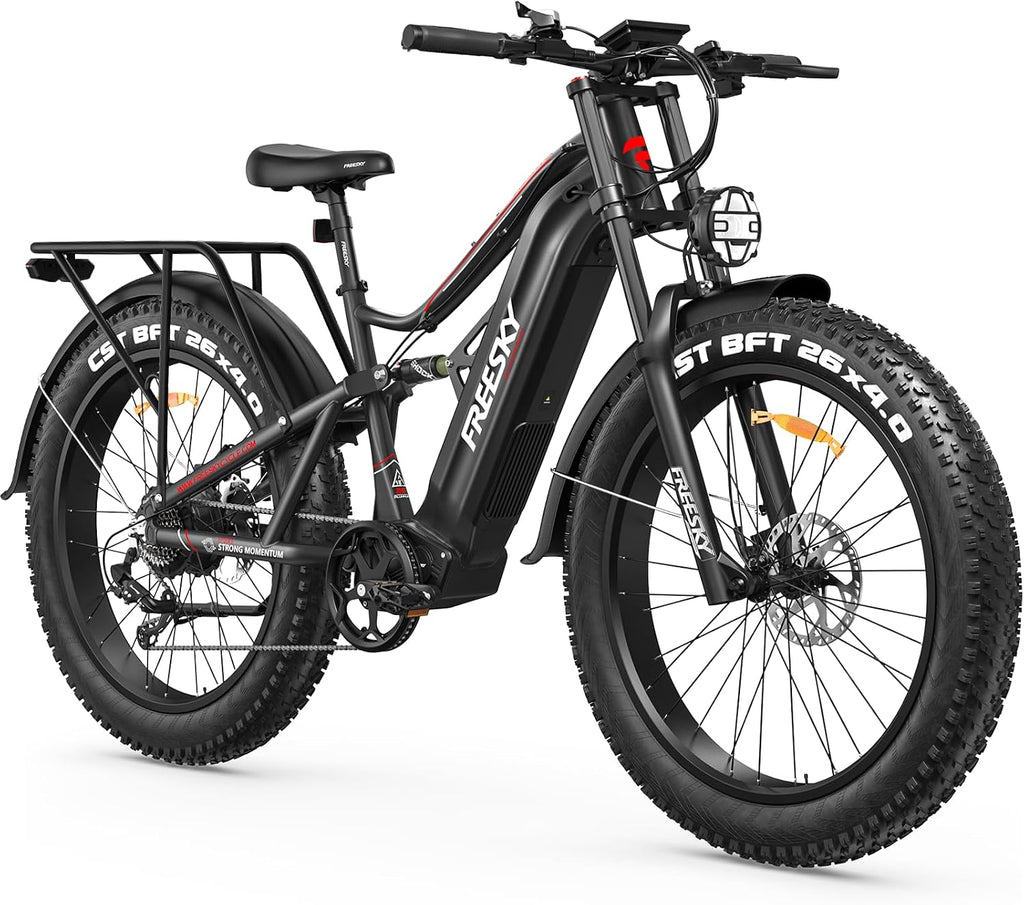 FREESKY 3500W BAFANG Motor Electric Bike for Adults, 48V 35Ah Samsung Cells Battery Ebike 140 Miles, 38+MPH, 26' Fat Tire Dirt All-Terrain Mountain E Bike, Full Suspension, UL 2849 Certified by TÜV
