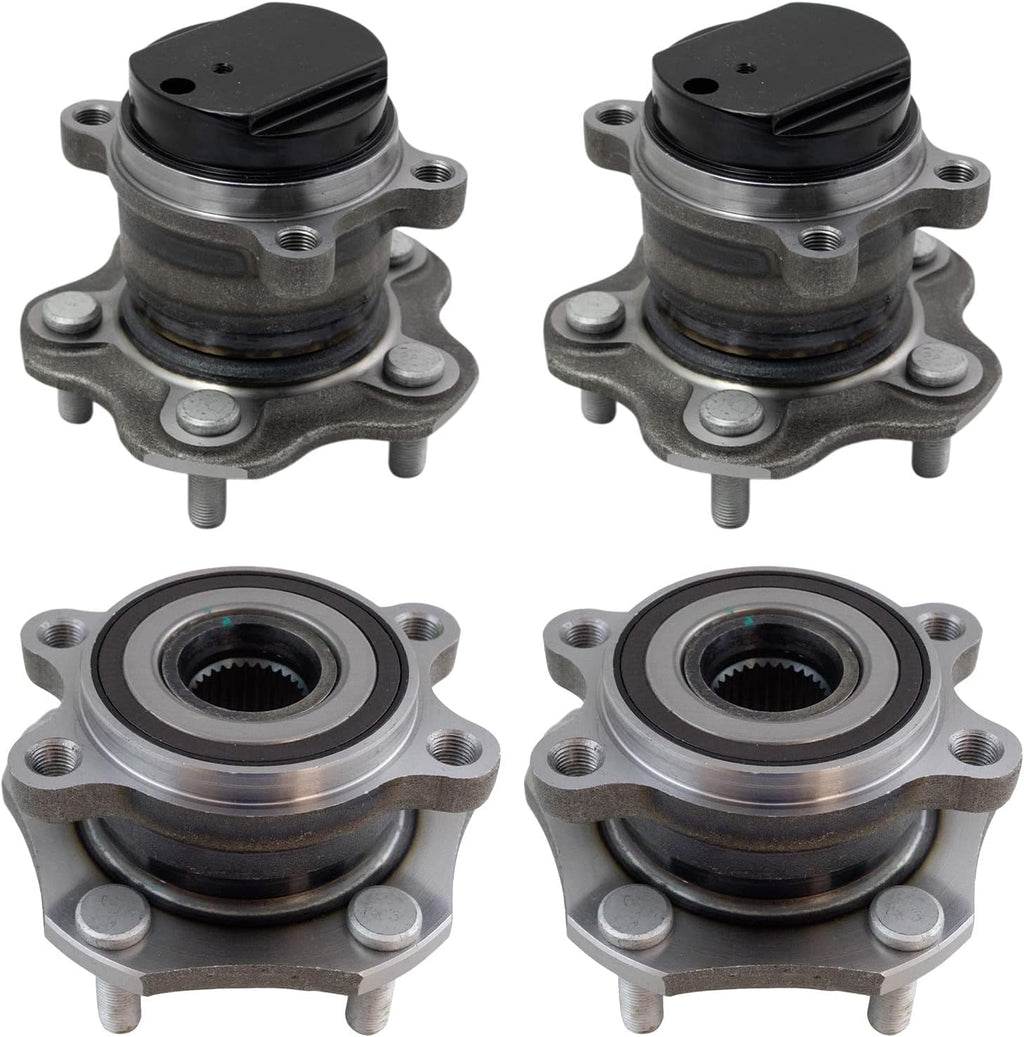 TRQ 2 Piece Wheel Bearing & Hub Assembly Set Compatible with 2014-2020 Nissan Rogue 2017-2022 Rogue Sport