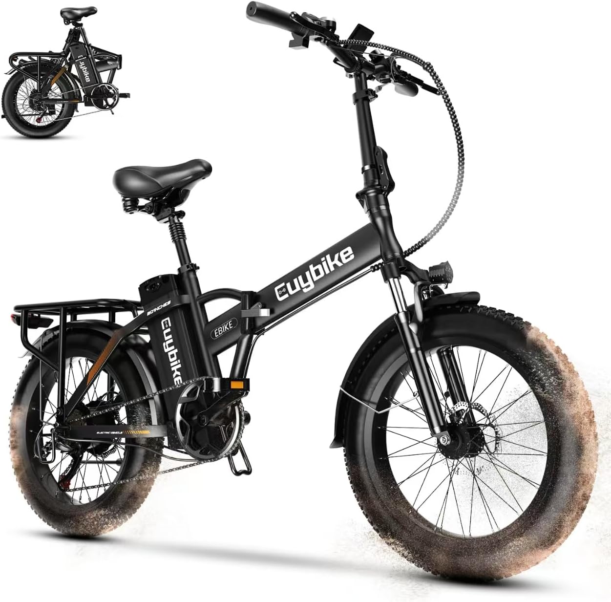 Auloor 1000W Folding Electric Bike, 48V 20 AH Large Removable Battery E Bike,30+MPH, 70 Miles Max Range, 20' Fat Tire Electric Bike for Adults, Adult Electric Bicycles for Commute Beach Snow