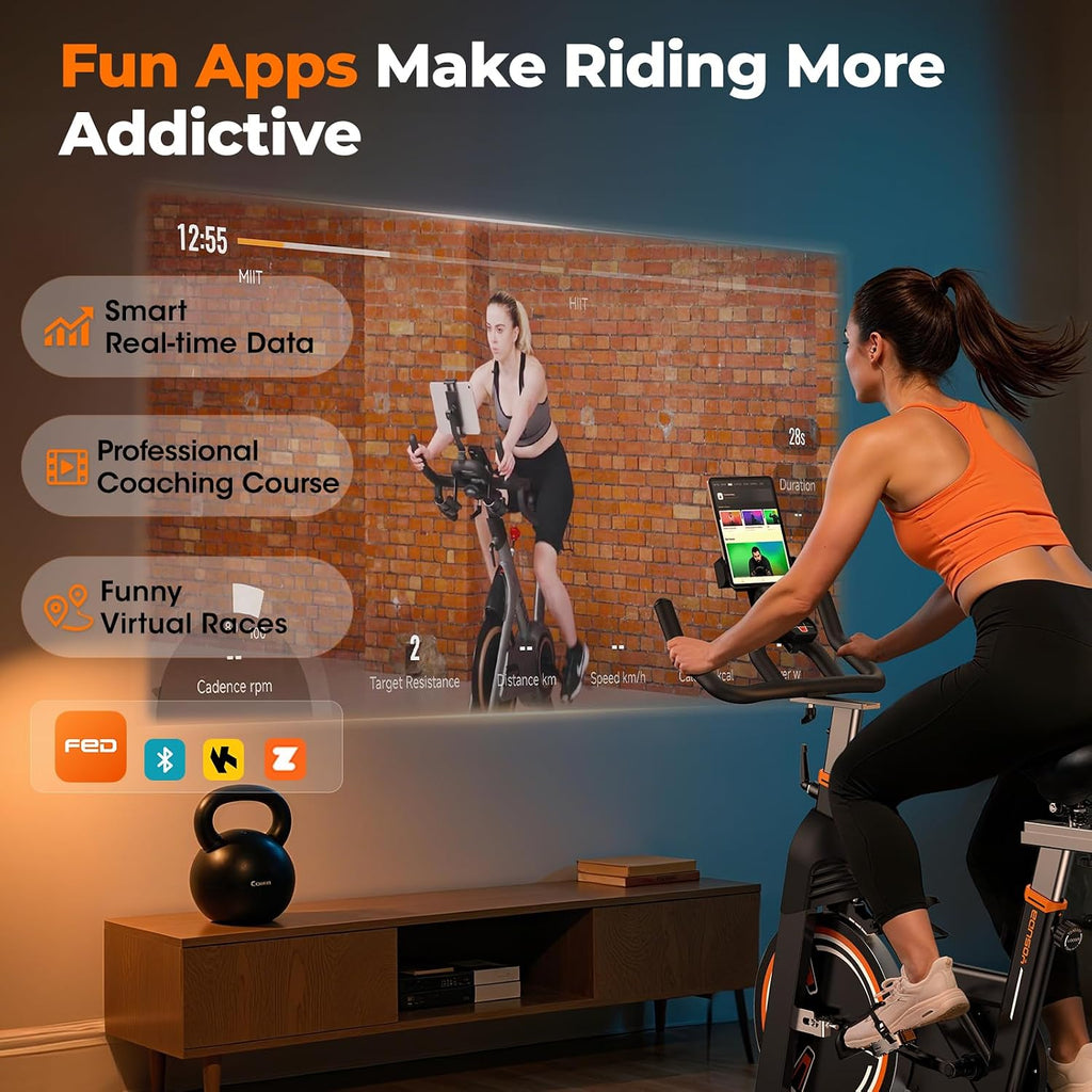 YOSUDA PRO Magnetic Exercise Bike 350 lbs Weight Capacity - Indoor Cycling Bike Stationary with Comfortable Seat Cushion, Silent Belt Drive