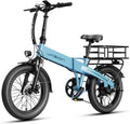 Jasion EB6 Foldable Electric Bike for Adults,【1200W Peak Motor, 25 MPH, 50 Miles Range】 20' Fat Tire Ebike with 48V Built-in Battery, Lightweight Aluminum Frame E Bike for Commuting, Off-Road, Travel