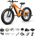 PUCKIPUPPY Boxer Electric Bike for Adults 960W, 48V 20AH Battery Ebike, Full Suspension 26' Fat Tire E Bike, 28MPH 80Miles Range Mountain Electric Bicycle, 7 Speed Hydraulic Disc Brakes