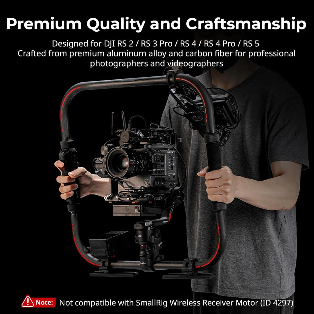 SMALLRIG Stabilizer Handheld Ring Grip for DJI RS 2 / RS 3 Pro/RS 4 / RS 4 Pro/RS 5 Gimbal, Supports Various Controls, Integrated Foldable Design, Max Load 17.6 lb - 4328