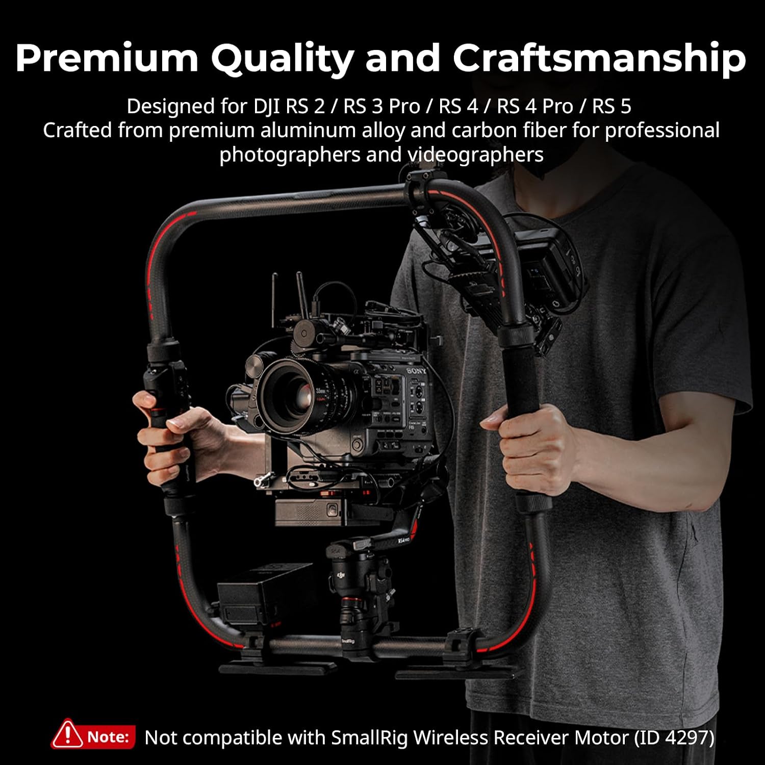SMALLRIG Stabilizer Handheld Ring Grip for DJI RS 2 / RS 3 Pro/RS 4 / RS 4 Pro/RS 5 Gimbal, Supports Various Controls, Integrated Foldable Design, Max Load 17.6 lb - 4328
