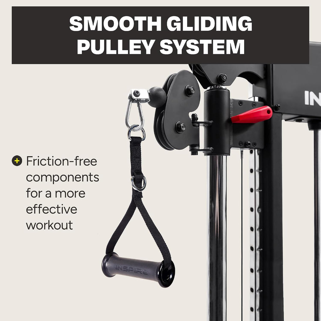 Inspire Fitness FT1 Functional Trainer - Compact at Home Workout Machine with Accessories - Two 165 lb Weight Stacks - Smooth Glide Cable Machine