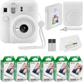 Fujifilm Instax Mini 12 Instant Camera + 60 Photo Prints + Quality Photo Value Bundle, Case, Decoration Stickers, Frames, Photo Album, (Clay White)