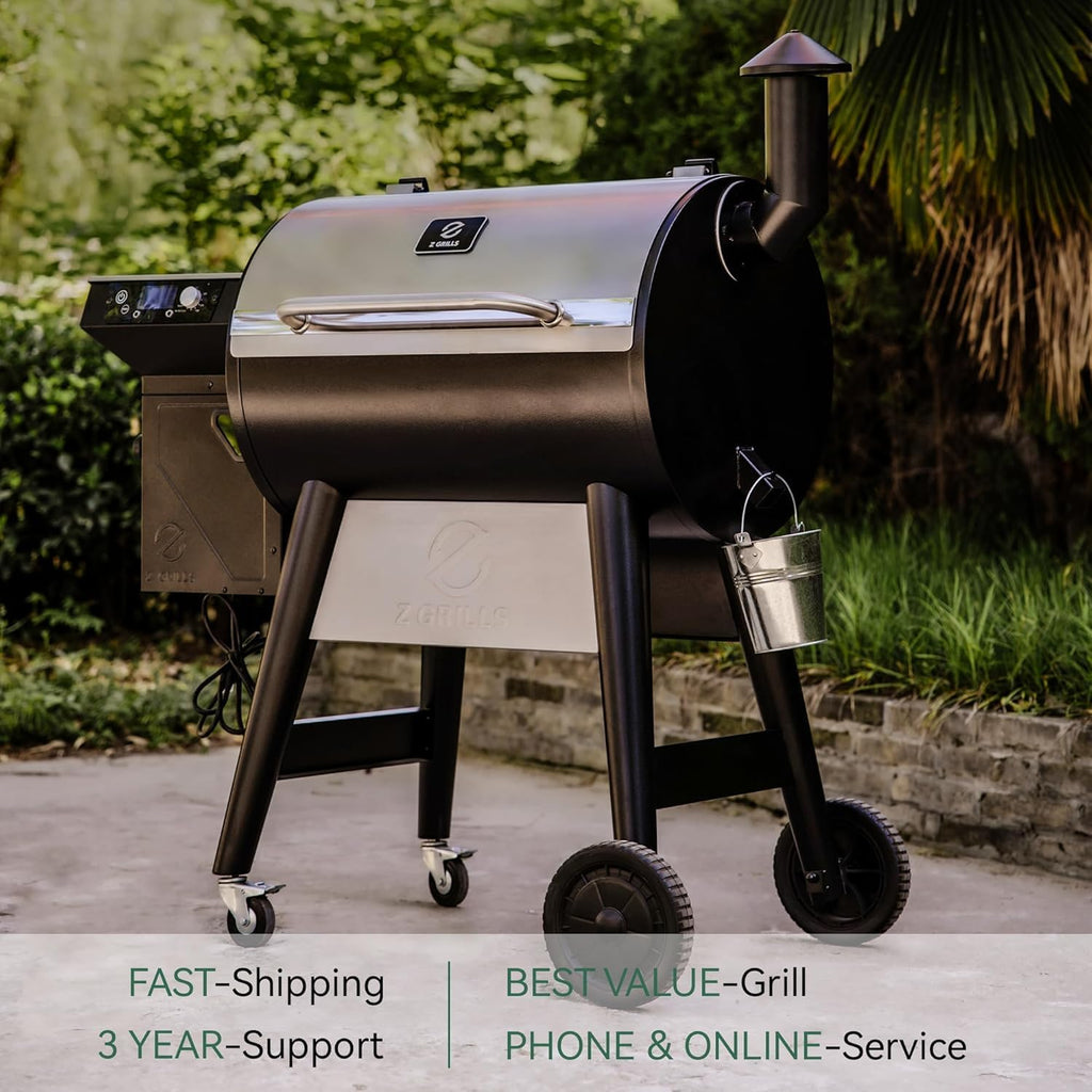 Z GRILLS Wood Pellet Grill & Smoker, 8-in-1 Outdoor BBQ Grill with PID 3.0 Controller, 697 sq in Cooking Area, 2 Meat Probes, LCD Screen, Rain Cover Included