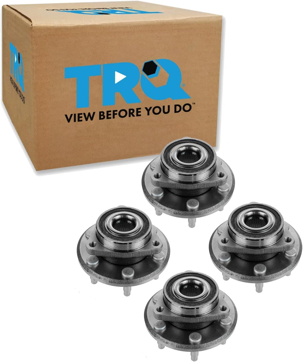 TRQ Front and Rear Wheel Bearing and Hub Assembly Set 4 Piece Compatible with 2008-2017 Buick Enclave 2009-2017 Chevrolet Traverse 2007-2016 GMC Acadia 2017 Acadia Limited 2007-2010 Saturn Outlook