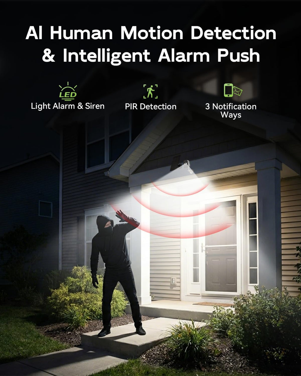2K 5G Security Cameras Wireless Outdoor, 4-Pack Solar-Powered Camera for Home with Full Color Night Vision, PIR Detection, IP66/Alexa/2 Way Talk, No Subscription, 5G/2.4GHz WiFi