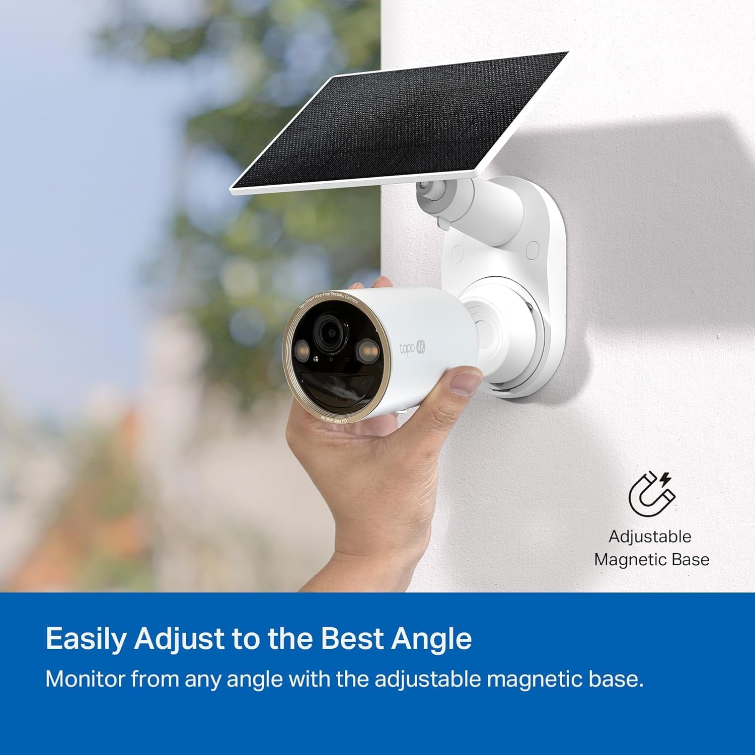 Tapo MagCam 4K Outdoor Wireless Security Camera – Battery Power with Solar, Magnetic Mount, Person/Vehicle Detection, Subscription-Free SD or Optional Cloud, Compatible with Alexa, C460 KIT (3-Pack)