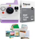 Polaroid Now Generation 3 Purple Analog Instant Camera with Tripod Mount Bundle with B&W Film and Accessories