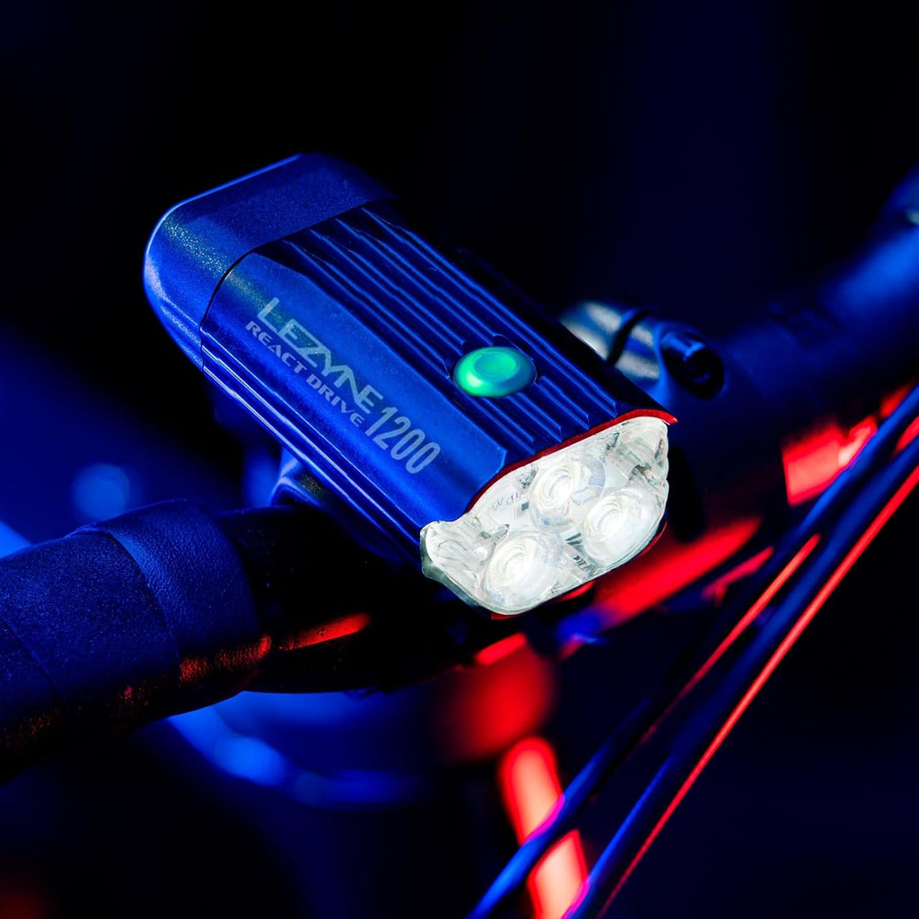 LEZYNE Radar React System, Front & Rear LED Bike Lights - Bright IPX7 Waterproof Day/Nighttime Cycling Road Visibility Headlight & Taillight - Automatic Radar Vehicle Detection, Visual/Audio Alerts