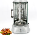 Electric Rotating Vertical Rotisserie Grill,1380W Electric Shawarma Smokeless 360° Rotary Barbecue Machine with 3-Grills,60 Min Timer,Sliding Glass Door,Auto Shut-Off