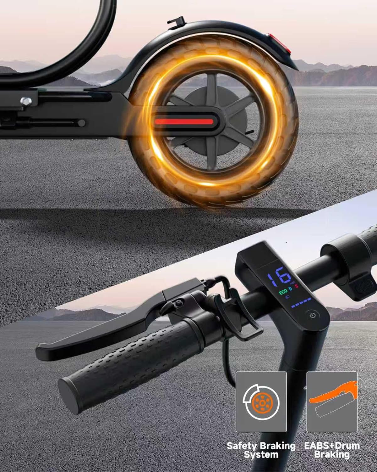 Electric Scooter, 350W-500W Motor, 19 MPH to 22MPH, 15-41 Miles Range, Dual Suspension, Dual Braking, App Control, Foldable Commuter E Scooter for Adults and Teens