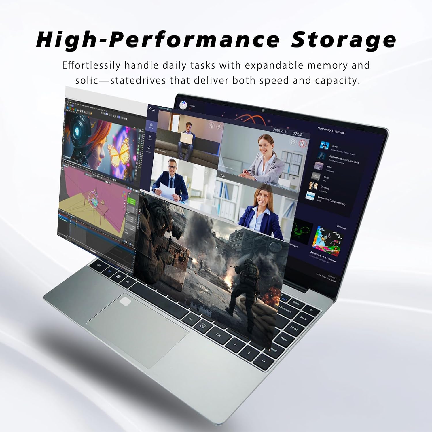 Laptop Computer, 15 Inch Laptop,Backlit Keyboard, Win 11, 8GB RAM,256 SSD,Celeron Quad-Core Processor(Up to 3.4GHz), IPS Full HD Display with, Type-C, Wi-Fi, USB3.0