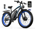 E Bike for Adults, Peak 6000W Dual Motor Electric Bike, 52V 32AH Battery 45 M P H Up to 100 Miles EBike, Front Suspension 7-Speed 24' Fat Tire Electric Commuter Bike, UL2849 Certified By SGS