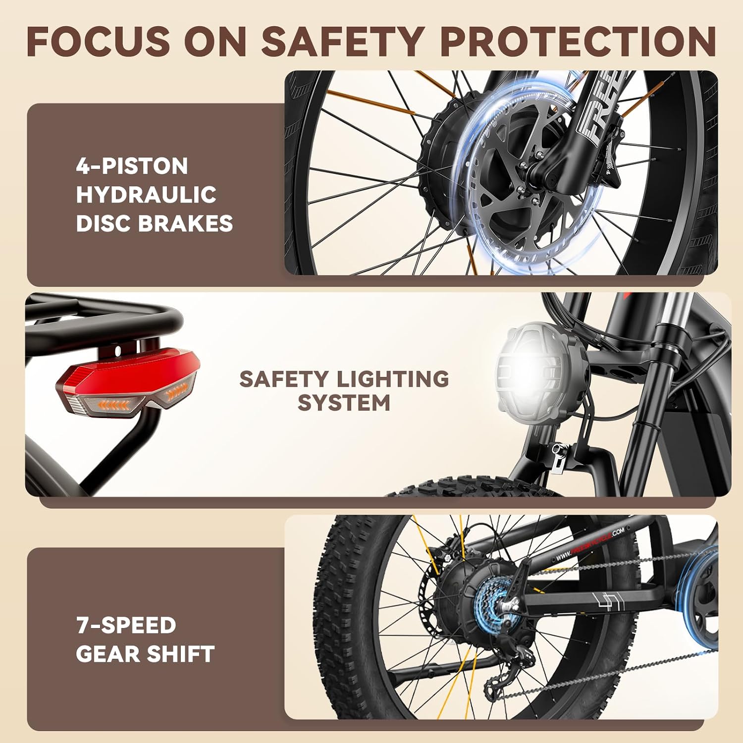 FREESKY 4000W Dual Motor Electric Bike for Adults, 48V 30AH Samsung Cells Battery 120Miles Range, 40MPH AWD Fast E-Bike, 26' Fat Tire Full Suspension Electric Mountain Bike, UL2849 Certified by TÜV