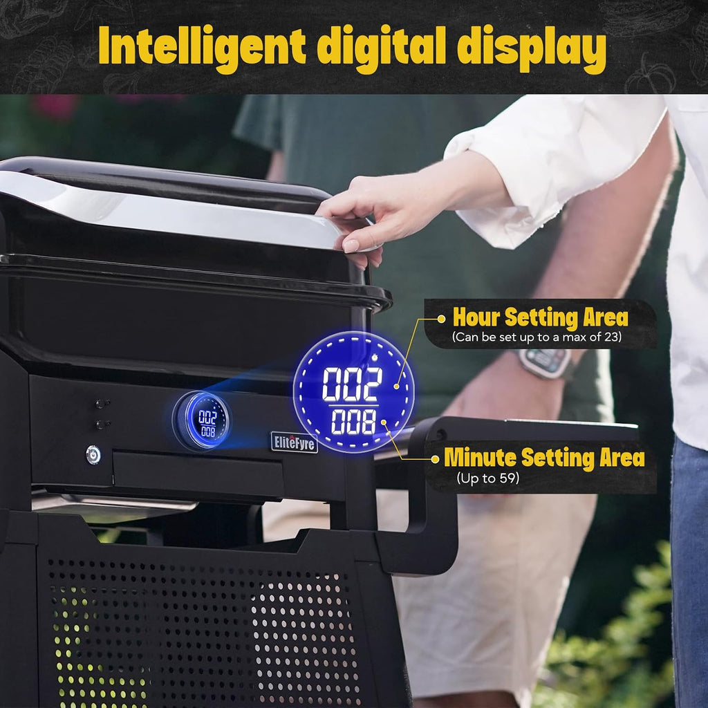 Volteq Smart Electric Grill with Cart - 1500W, 650°F, No Smoke Indoor/Outdoor BBQ, Digital Control & Meat Probe, Perfect for Apartment Balcony, Patio, Deck