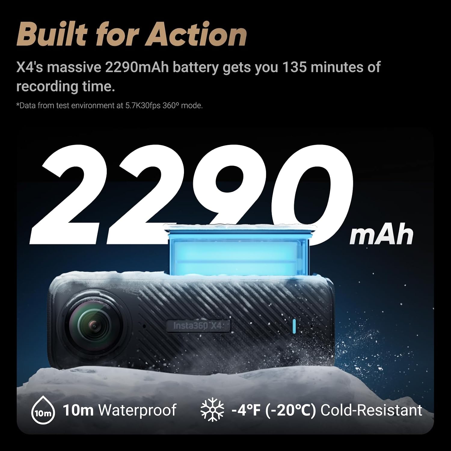 Insta360 X4 Peter McKinnon - Waterproof 8K 360 Action Camera, 4K Wide-Angle Video, Invisible Selfie Stick Effect, Removable Lens Guards, 135 Min Battery Life, AI Editing, Stabilization