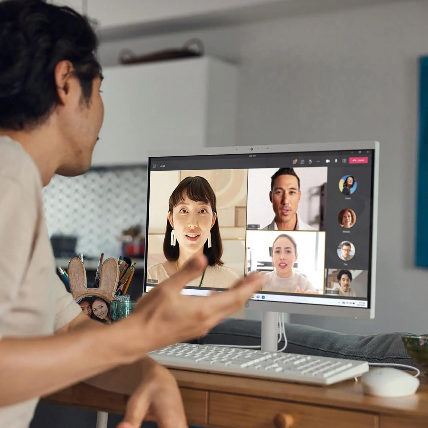 HP 21.5' FHD All-in-One Desktop Computer, Dual-Core Intel Celeron, Windows 11 Pro, Snow White (Renewed) (Snow White, 8GB RAM | 512GB SSD)