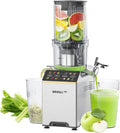 Cold Press Juicer, Touchscreen Juicer Machines with Wide Feed Chute, Stainless Steel Masticating Juicers Easy to Clean, Ergonomic Operational Panel Design, High Juice Yield, Chrome