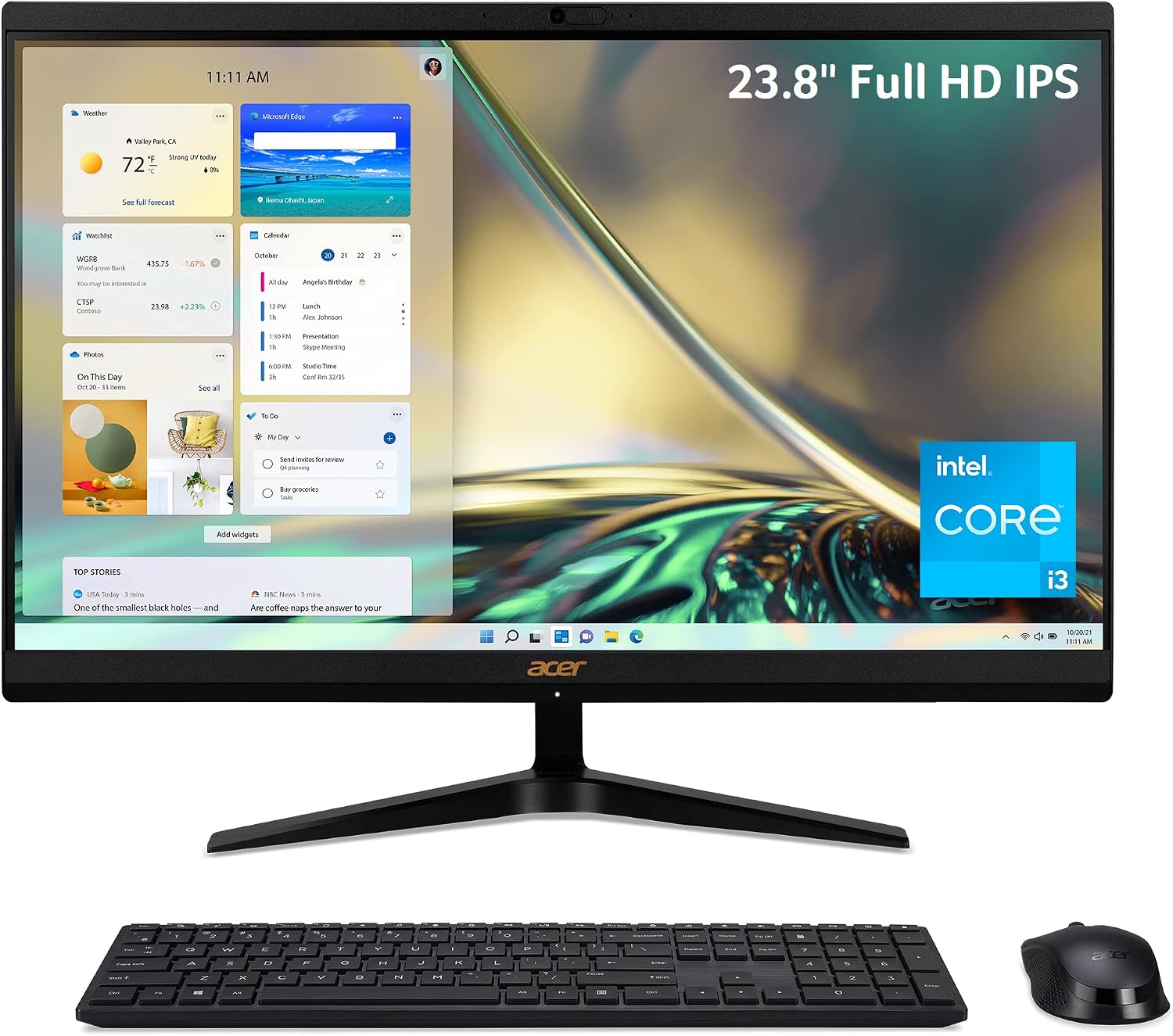 Acer Aspire C24-1650-UA92 AIO Desktop | 23.8' Full HD IPS Display | 11th Gen Intel Core i5-1135G7 | Intel Iris Xe Graphics | 8GB DDR4 | 512GB NVMe M.2 SSD | Wi-Fi 6 | Windows 11 Home