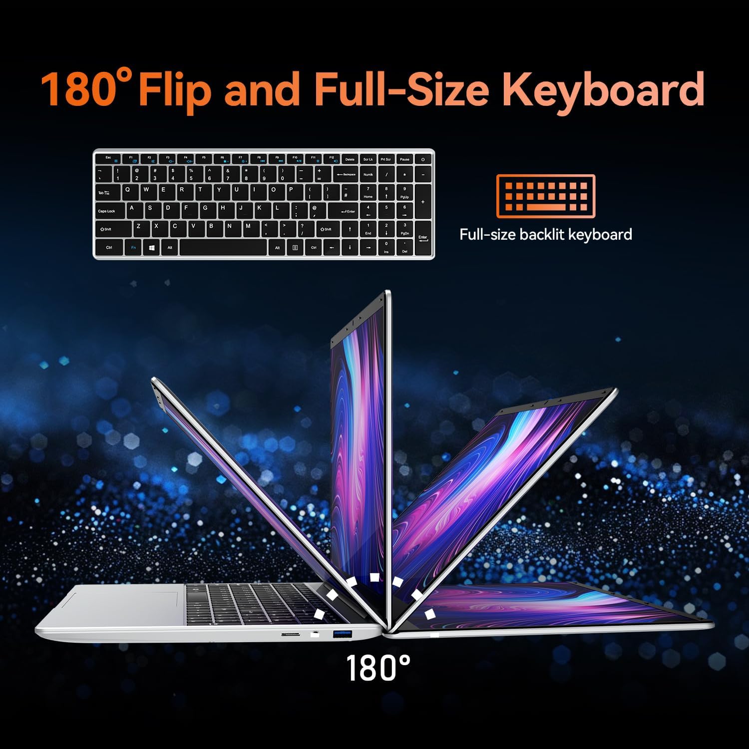 2026 Latest Laptop,16GB RAM 1TB SSD,15.6 inch 2K FHD IPS Screen,12th Quad Core N100(3.4GHz) CPU, 2.4G/5G WiFi/BT5.0, HD Webcam,Full-Featured Type-C,Large Capacity Battery,USB 3.2,Light&Thin Laptop
