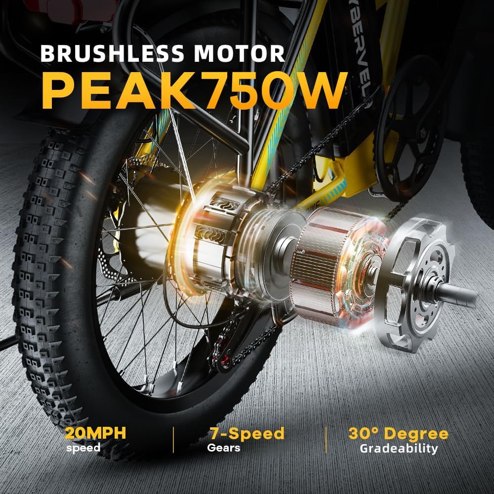 Cybervelo 750W Folding Electric Bike,48V 20AH Removable Battery EBike,20MPH,80 Miles Max Range Electric Bike for Adults, 20' Fat TireFoldable ebike, Adult Electric Bicycles