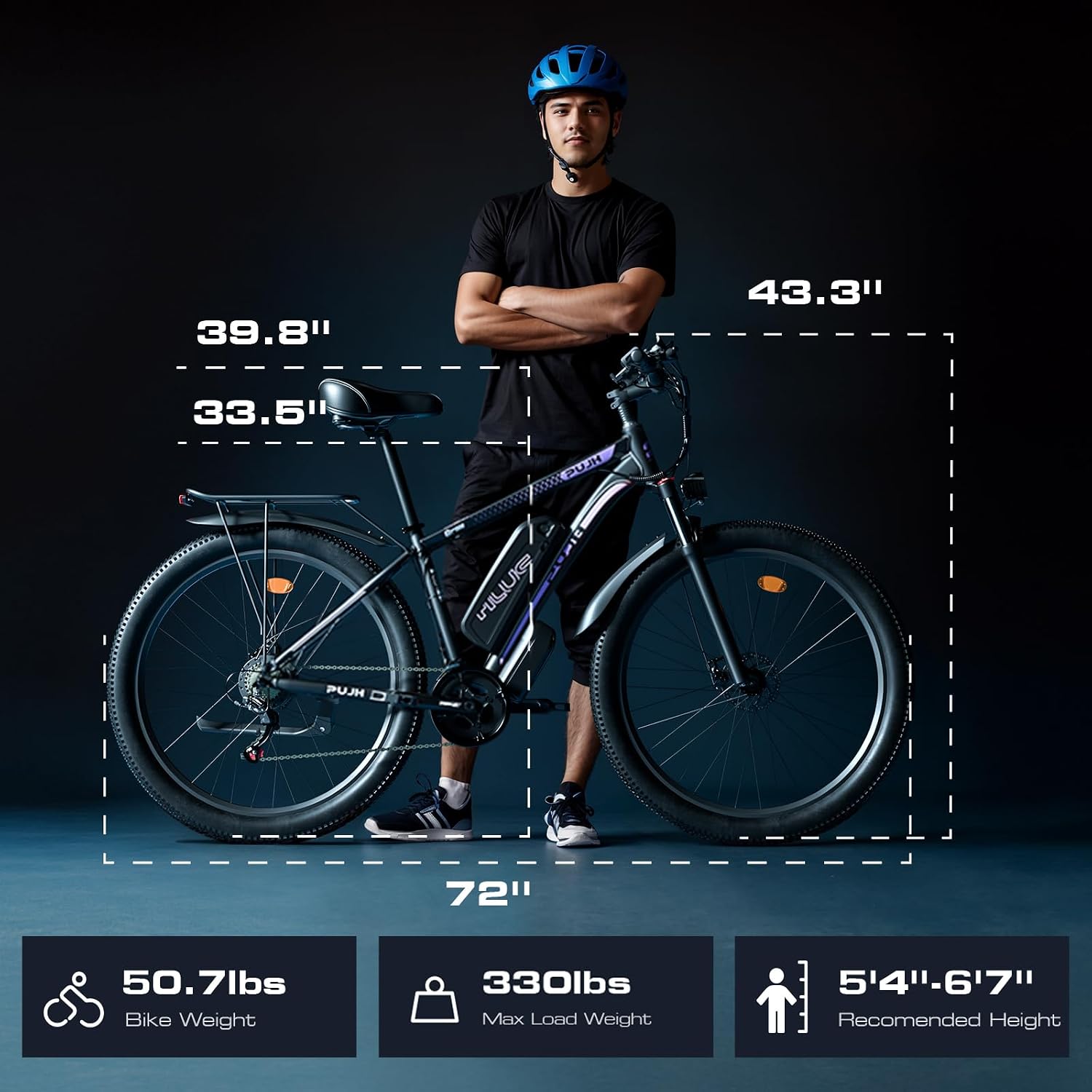 2000W Peak Electric Bike for Adults, 48V 17.5Ah 840Wh 29'' Tires Max 34 mph 30-80 Miles Range City Commuting Class3 Ebike Front Suspension Disc Brake for Off-Road Riding