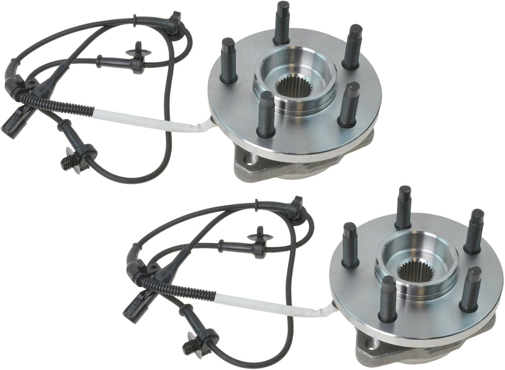 TRQ Front Left and Right Wheel Bearing and Hub Assembly Set 2 Piece Compatible with 03 Ford Explorer Sport 4WD 03-05 Explorer Sport Trac 4WD 03-10 Ranger 4WD 03-09 Mazda B4000 05 B3000 4WD