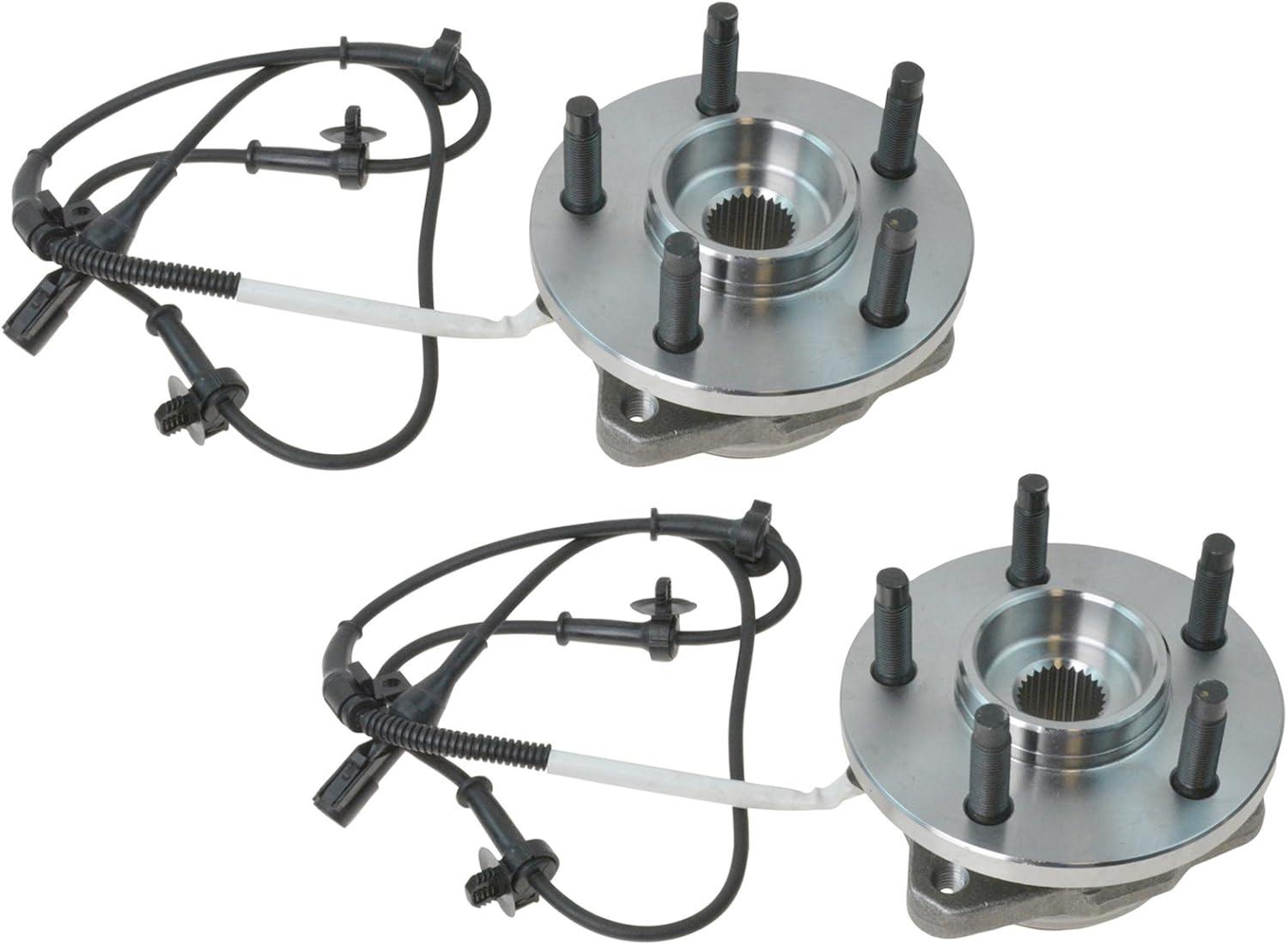 TRQ Front Left and Right Wheel Bearing and Hub Assembly Set 2 Piece Compatible with 03 Ford Explorer Sport 4WD 03-05 Explorer Sport Trac 4WD 03-10 Ranger 4WD 03-09 Mazda B4000 05 B3000 4WD