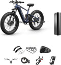 PUCKIPUPPY Dual Motor Electric Bike for Adults 1600W, 48V 20AH Battery with Torque Sensor, Full Suspension, 26' Fat Tire, 28MPH, 80 Mile Range, 8 Speed Mountain Electric Bicycle Golden Retriever Pro