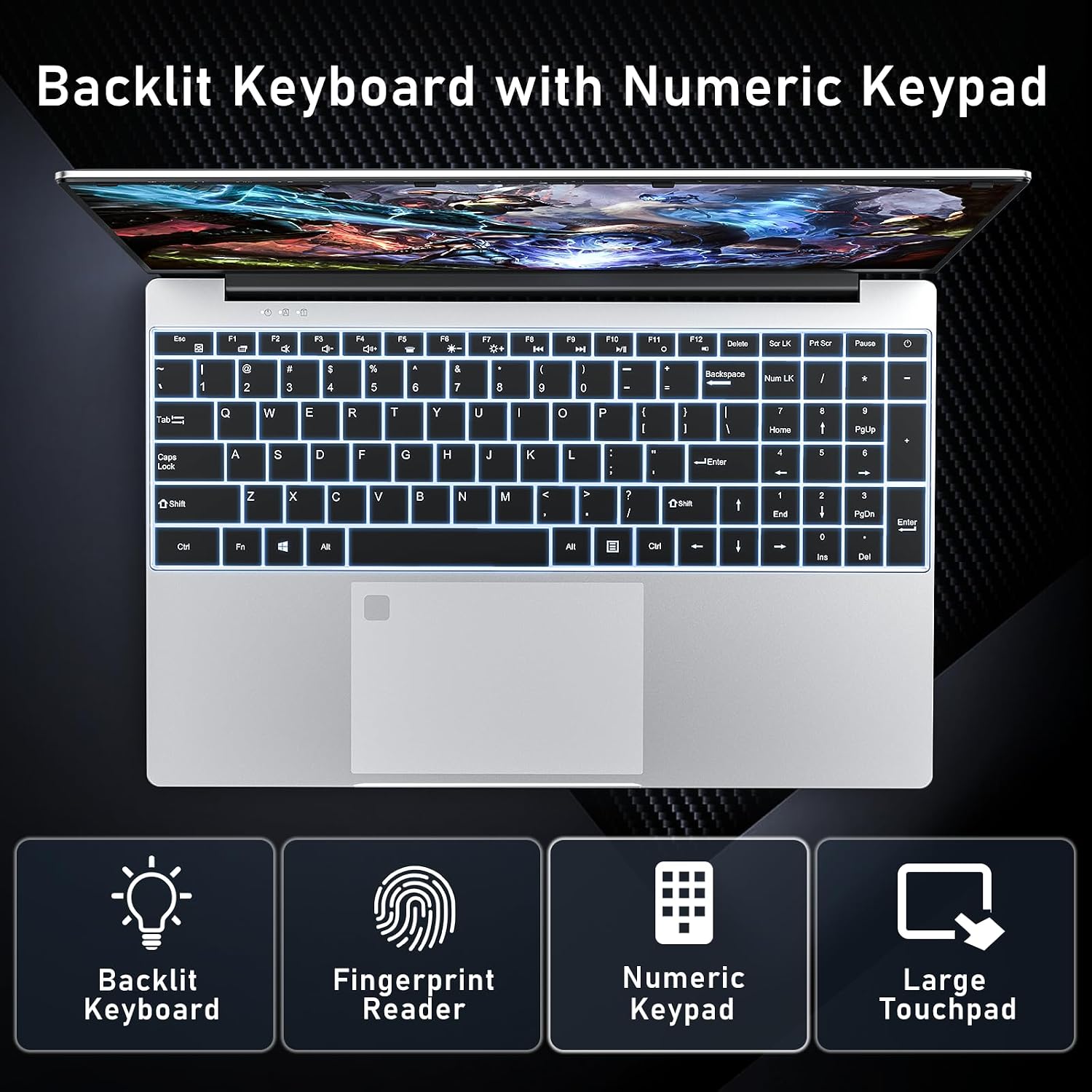 NAIKLULU Gaming Laptop,Window 11 Pro Laptop Computer, 15.6 Inch Lap Top，16GB RAM 1TB SSD,1920 * 1080 Display,WiFi 5,BT5.0,N5095 Processor(up to 2.9Ghz),Backlit Keyboard,Fingerprint Unlock